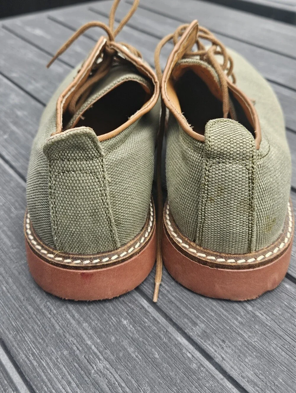 J.D. Fisk Volkan Canvas Oxfords Size 9 Olive